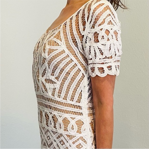 Stone Cold Fox Denver Lace Dress with Short Sleeves | Ivory, Size S - Picture 13 of 16